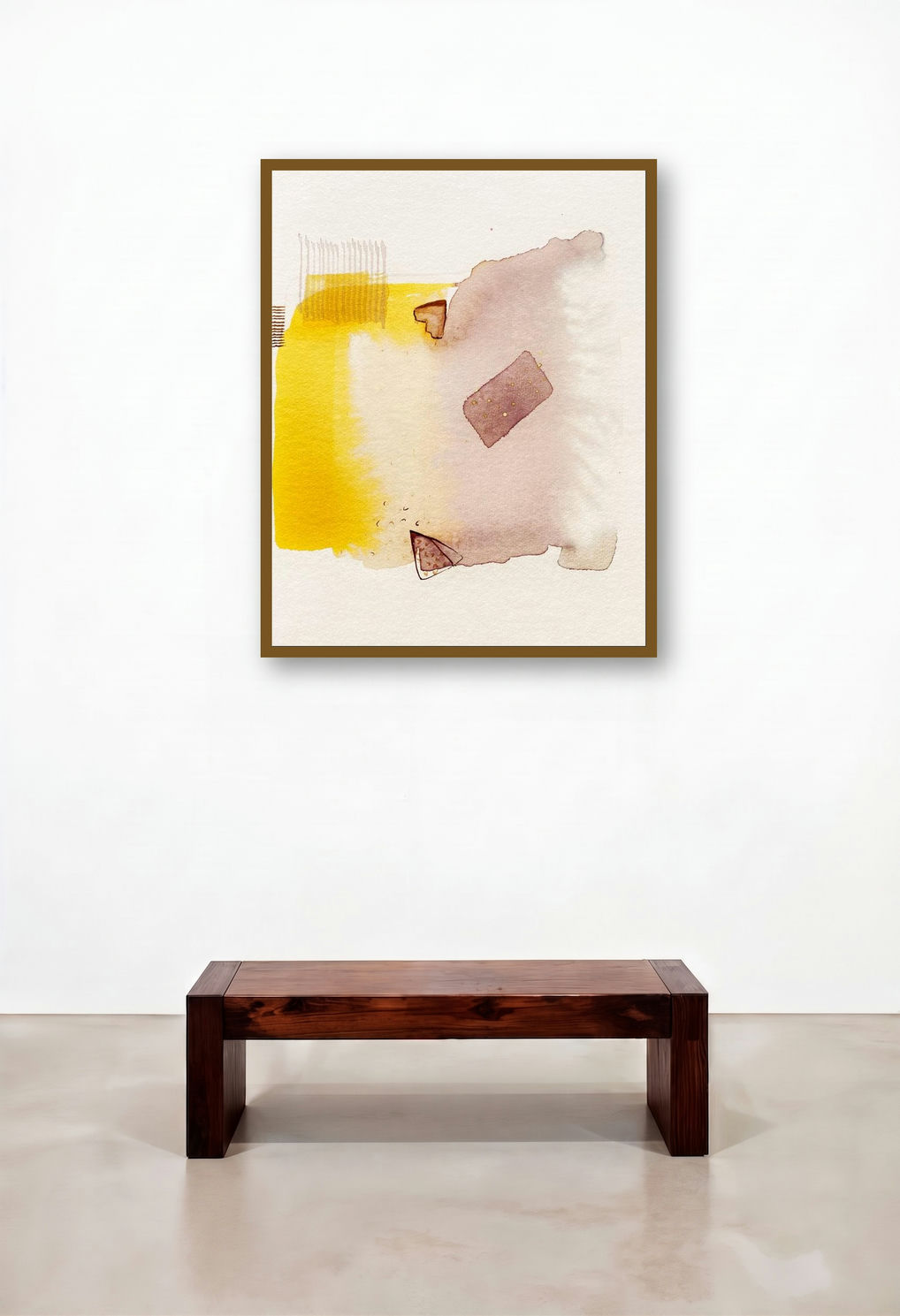 Untitled 119 (Golden Hour) by artist Veena Jain displayed in a Coastal Lounge