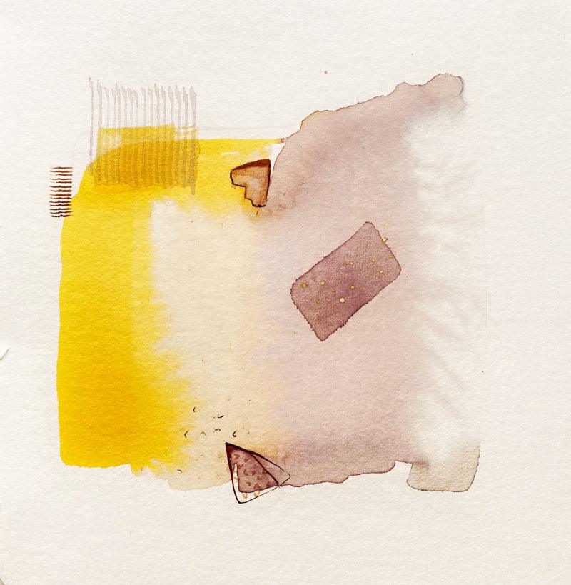 Abstract mixed media painting titled 'Untitled 119', 12x12 inches, by artist Veena Jain on Paper