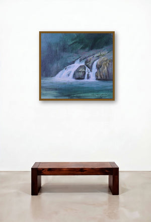 Untitled 12 (Forest Falls) by artist Dinesh Mane displayed in a Elegant Hallway