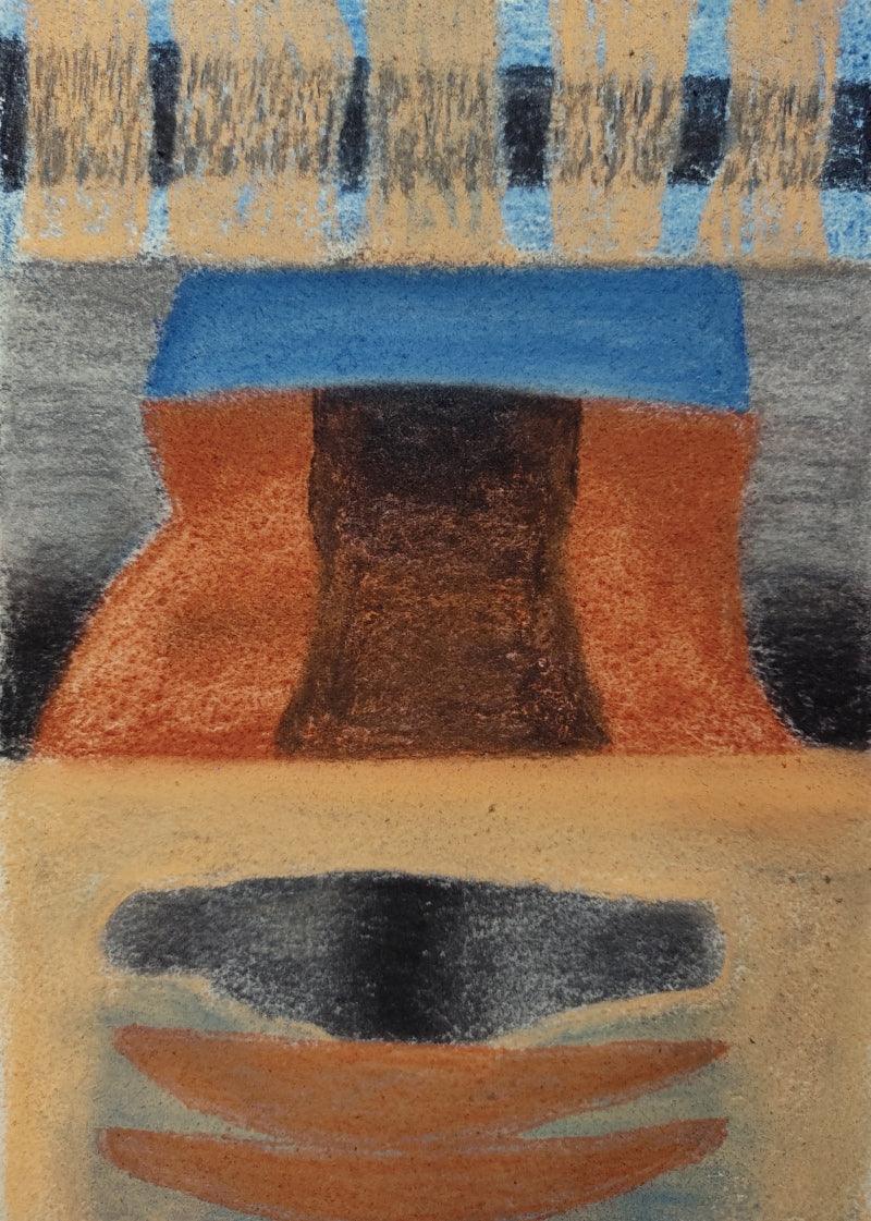 Abstract soft pastel drawing titled 'Untitled 12', 11x8 inches, by artist Chaitanya Dalvi on Paper