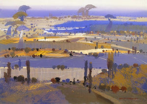 Untitled 12 (Serene Horizon) by Hari Dhongade, Original Acrylic Landscape Painting on Canvas, Medium Horizontal Wall Art