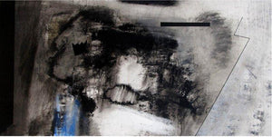 Untitled 12 (Whispers of the Void) by Somanth Adamane, Original Acrylic Abstract Painting on Canvas, Medium Horizontal Wall Art