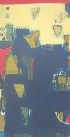 Abstract acrylic painting titled 'Untitled 12', 60x30 inches, by artist Ravindra Pawar on Canvas