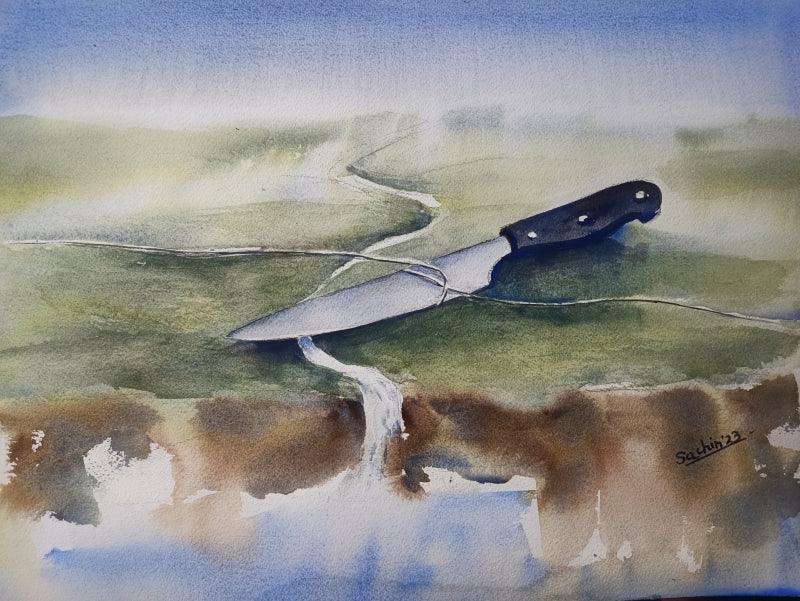 Still-life watercolor painting titled 'Untitled 12', 12x16 inches, by artist Sachin Revankar on Paper