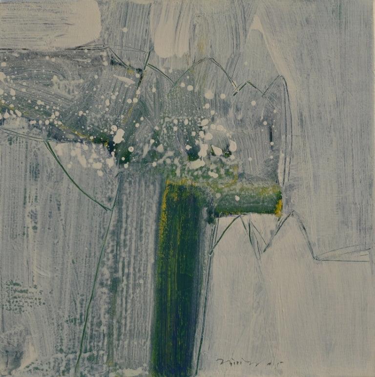 Abstract acrylic painting titled 'Untitled 12', 18x18 inches, by artist Yogesh Patil on Canvas