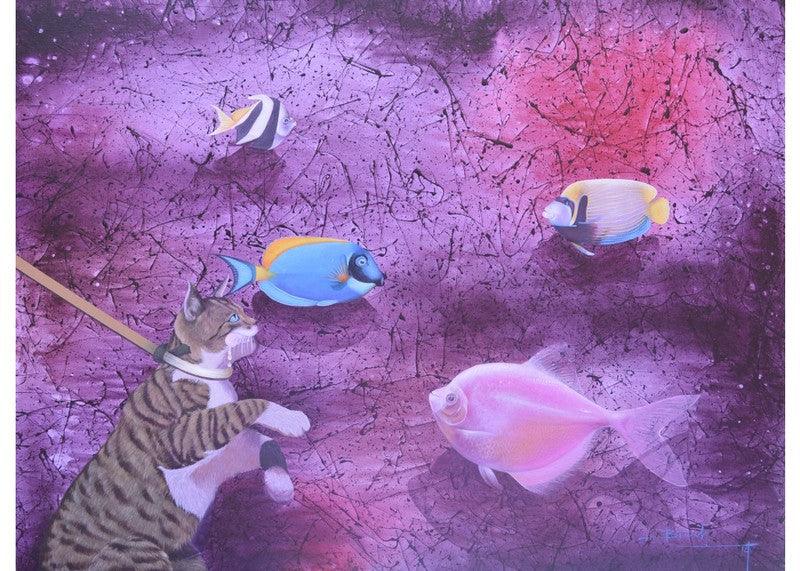 Animals acrylic painting titled 'Untitled 12', 36x48 inches, by artist Bikash Mohanta on Canvas