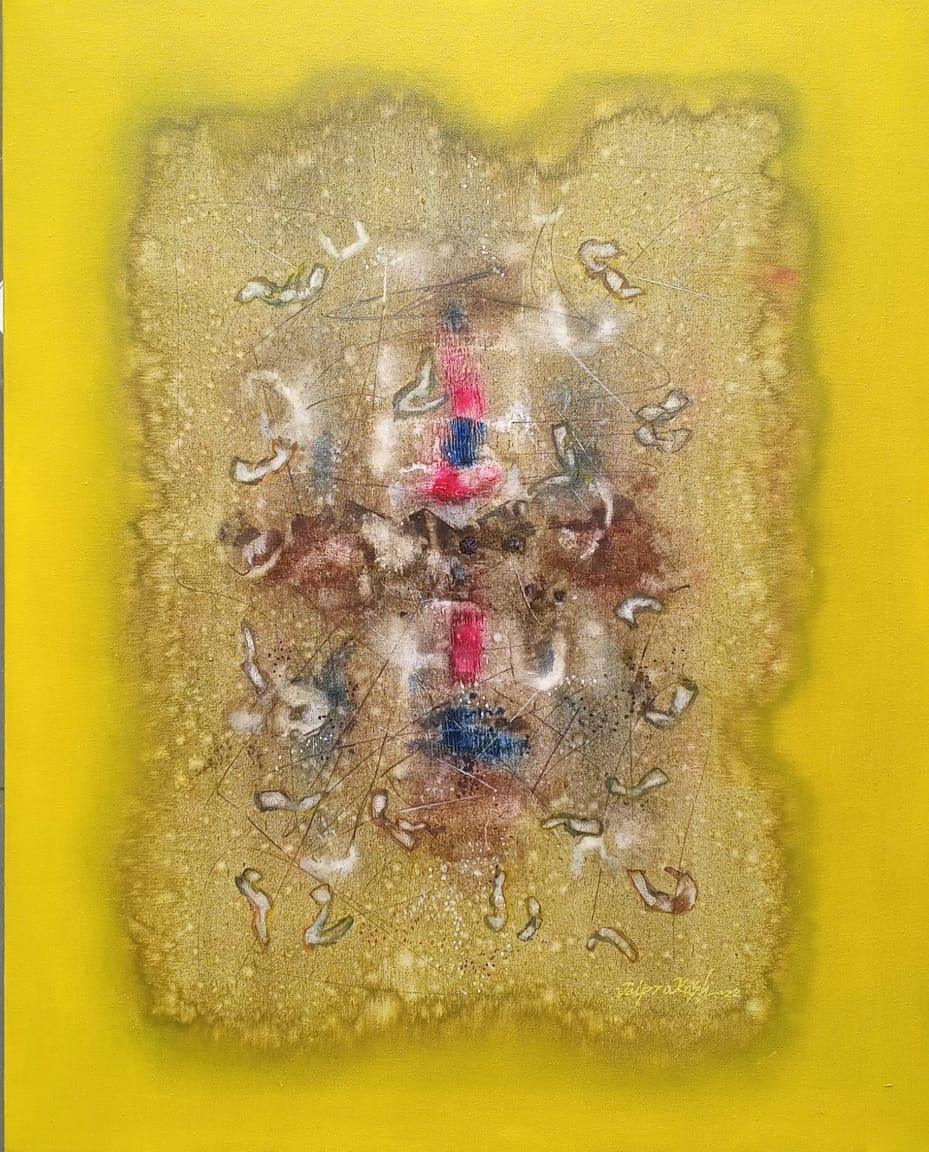 Abstract acrylic painting titled 'Untitled 12', 30x24 inches, by artist Jai Chouhan on Canvas