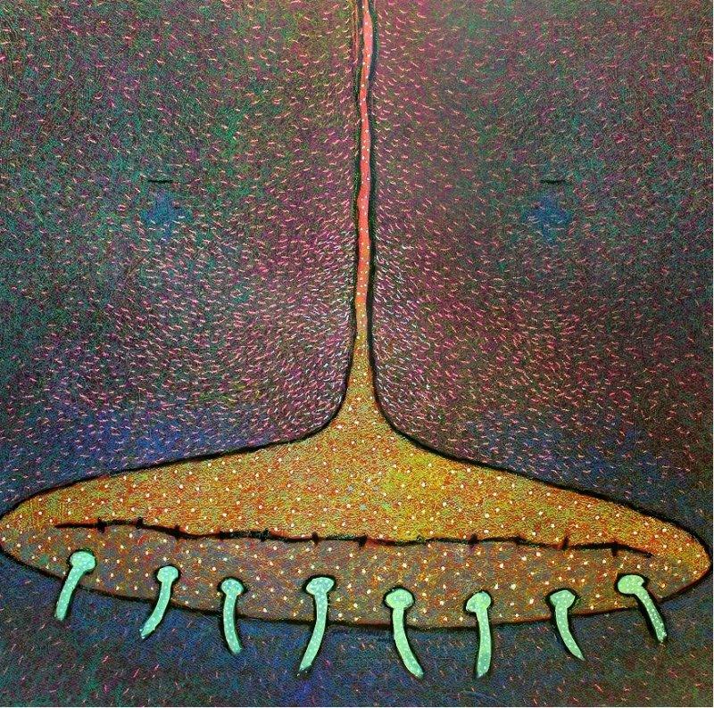 Erotic mixed media titled 'Untitled 12', 29x29 inches, by artist Sandeep Ghule on Paper