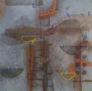 Nature mixed media painting titled 'Untitled 12', 36x36 inches, by artist Narendar Mukherjee on Canvas