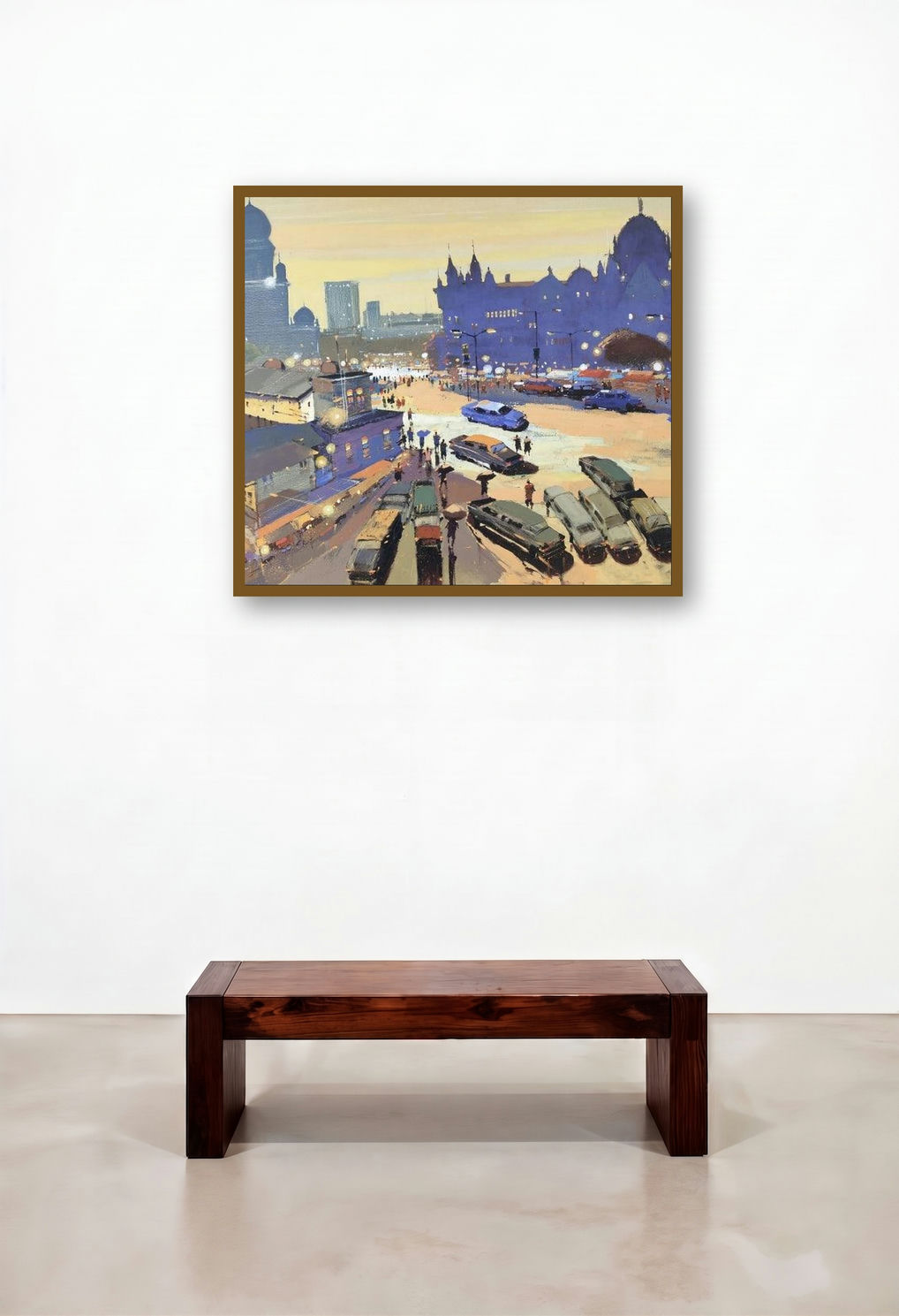 Untitled 12 (Moonlight Serenade) by artist Hari Dhongade displayed in a Traditional Hallway