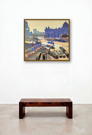 Untitled 12 (Moonlight Serenade) by artist Hari Dhongade displayed in a Traditional Hallway