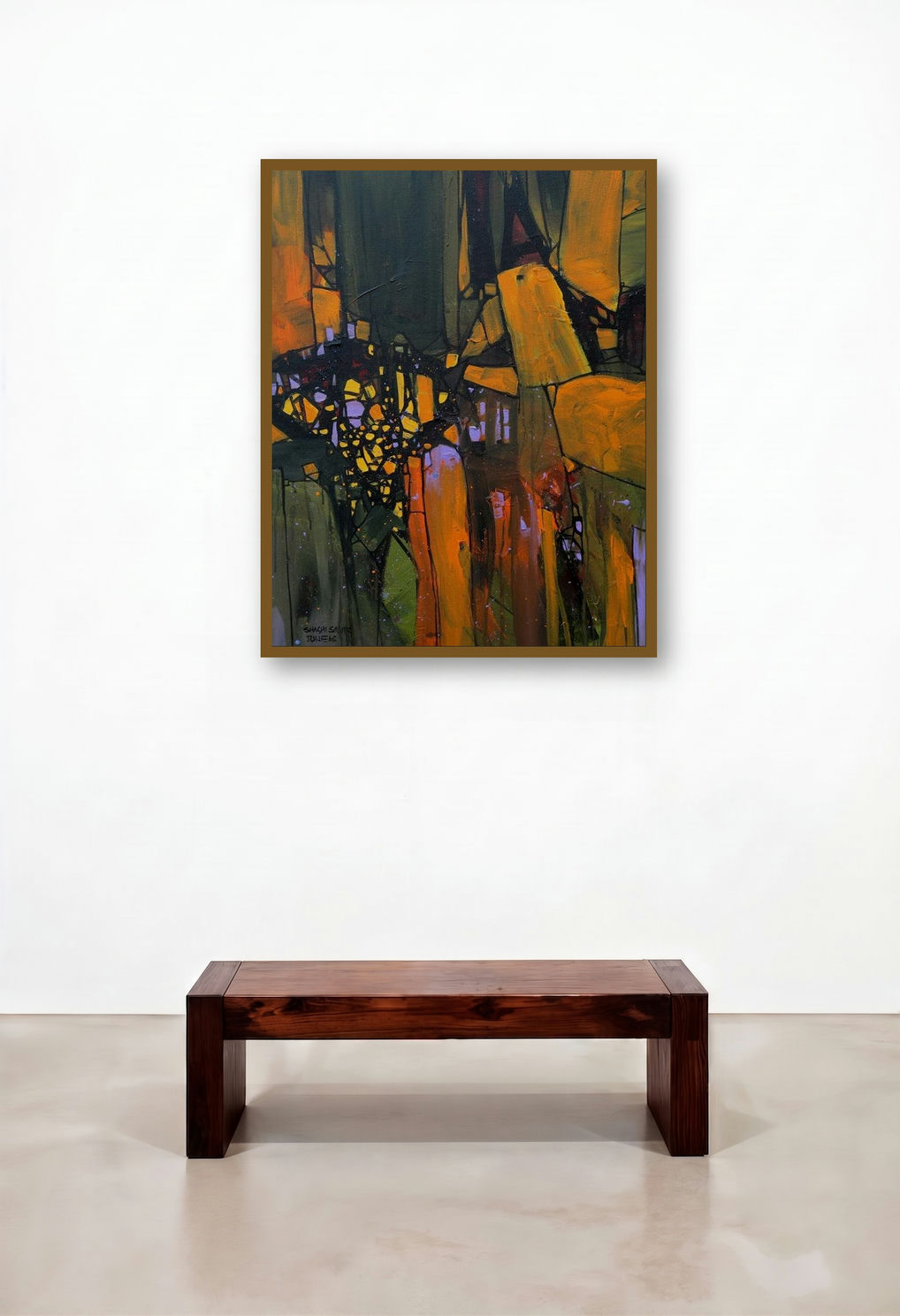 Untitled 12 (Urban Tapestry) by artist Sagar Bondre displayed in a Art Deco Study