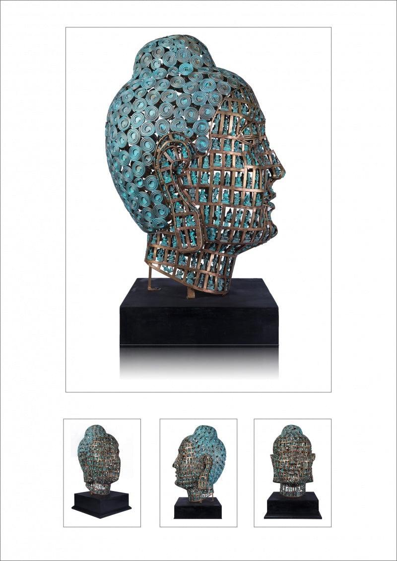 Figurative sculpture titled 'Untitled 12', 29x21x17 inches, by artist Prabhakar Singh on Brass