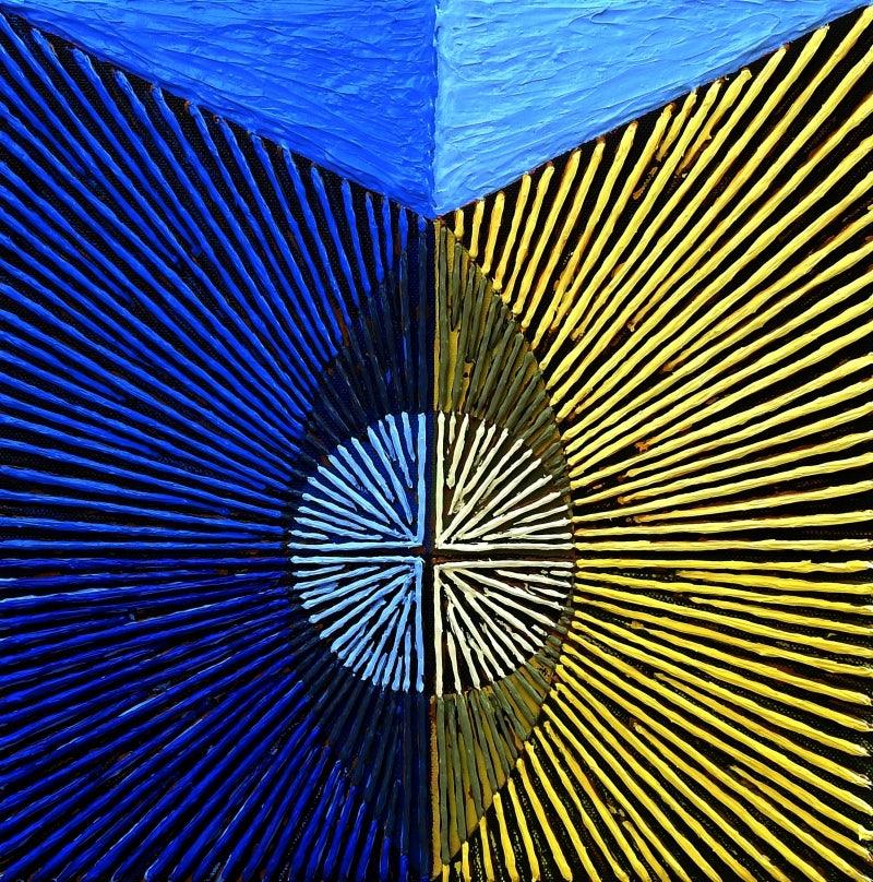 Abstract acrylic painting titled 'Untitled 120', 18x18 inches, by artist Sandesh Khule on Canvas