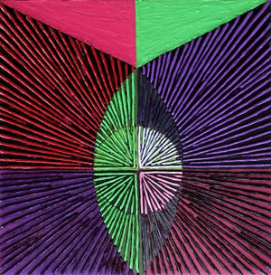 Abstract acrylic painting titled 'Untitled 121', 18x18 inches, by artist Sandesh Khule on Canvas