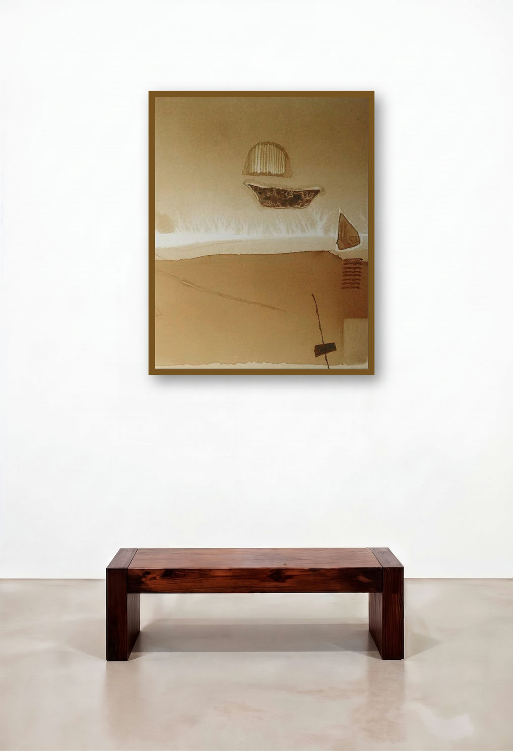 Untitled 122 (Coastal Tranquility) by artist Veena Jain displayed in a Designer Lounge