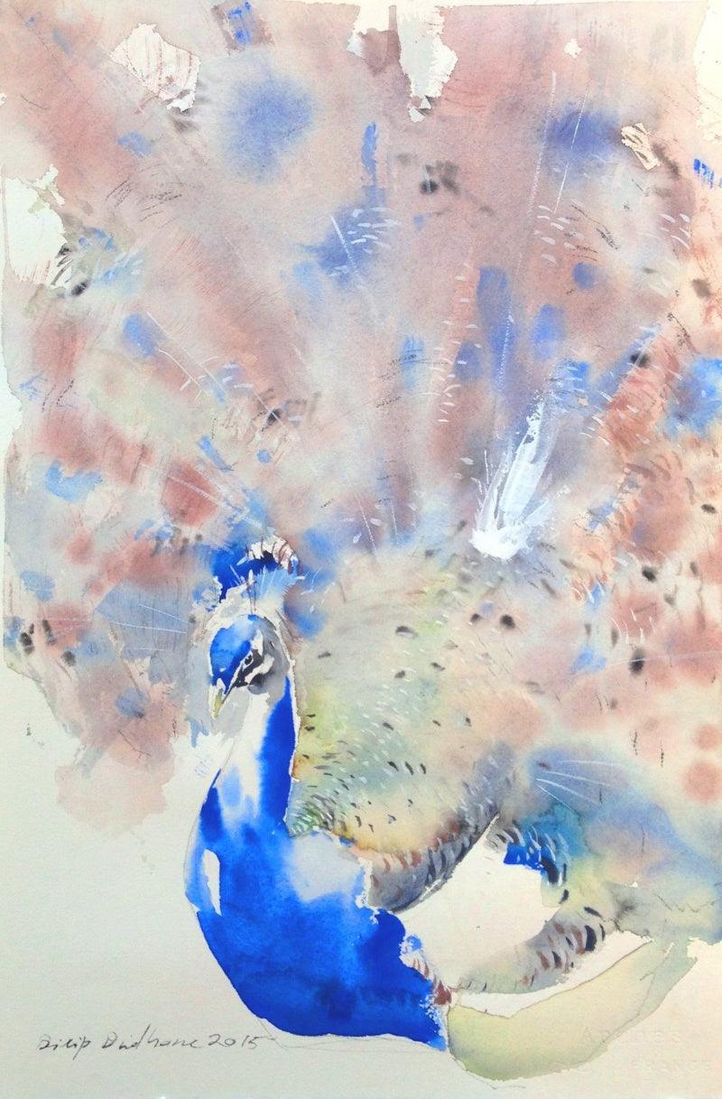 Animals watercolor painting titled 'Untitled 13', 21x14 inches, by artist Dilip Dudhane on Paper