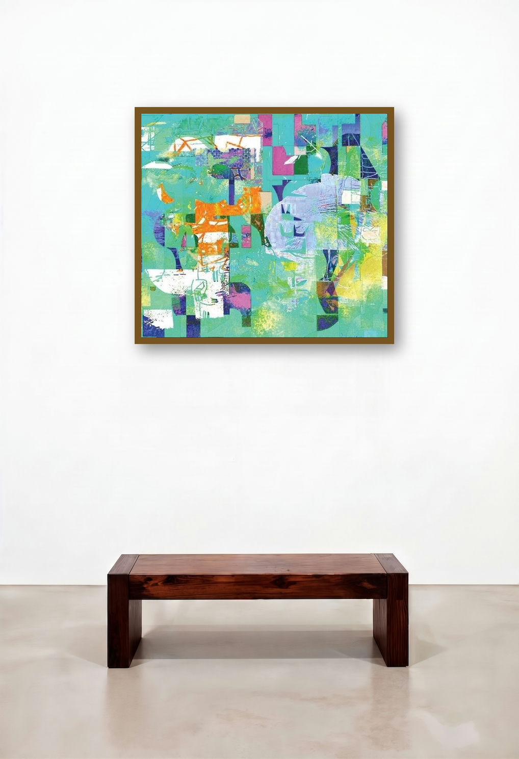 Untitled 13 (Urban Echoes) by artist Sunil Balkawade displayed in a Scandinavian Family Room
