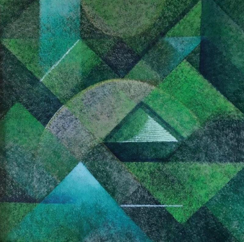 Abstract acrylic painting titled 'Untitled 13', 24x24 inches, by artist Mansi Palshikar on Canvas