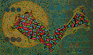 Abstract oil painting titled 'Untitled 13', 36x60 inches, by artist Nitin Dongare on Canvas