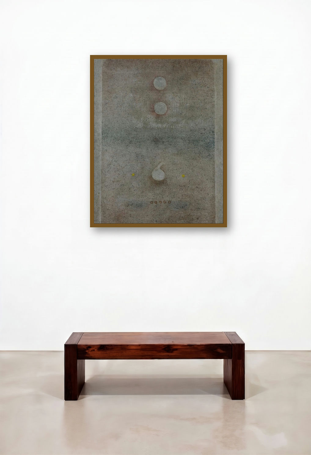 Untitled 13 (Abstract Composition 1) by artist Ramesh Thorat displayed in a Scandinavian Foyer