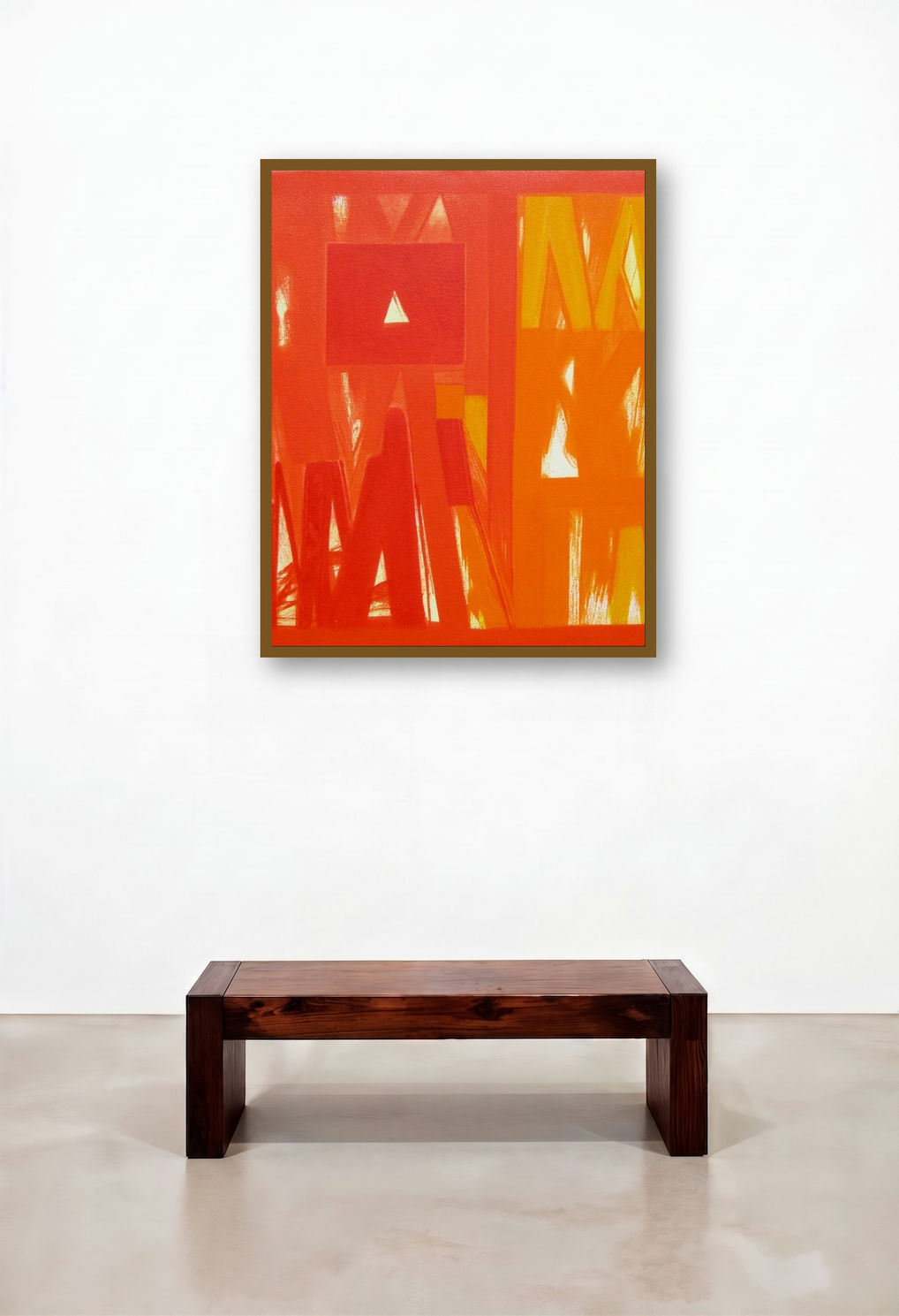 Untitled 13 (Solar Dance) by artist Ramesh Anand displayed in a Japandi Home Office