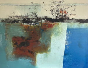 Abstract acrylic painting titled 'Untitled 13', 36x48 inches, by artist Shilpa Nikam on Canvas