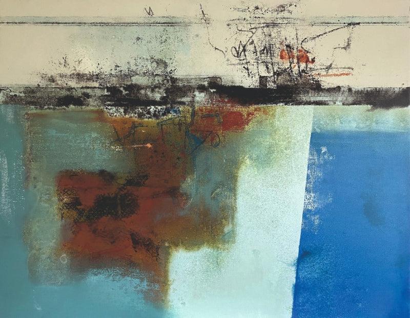 Abstract acrylic painting titled 'Untitled 13', 36x48 inches, by artist Shilpa Nikam on Canvas