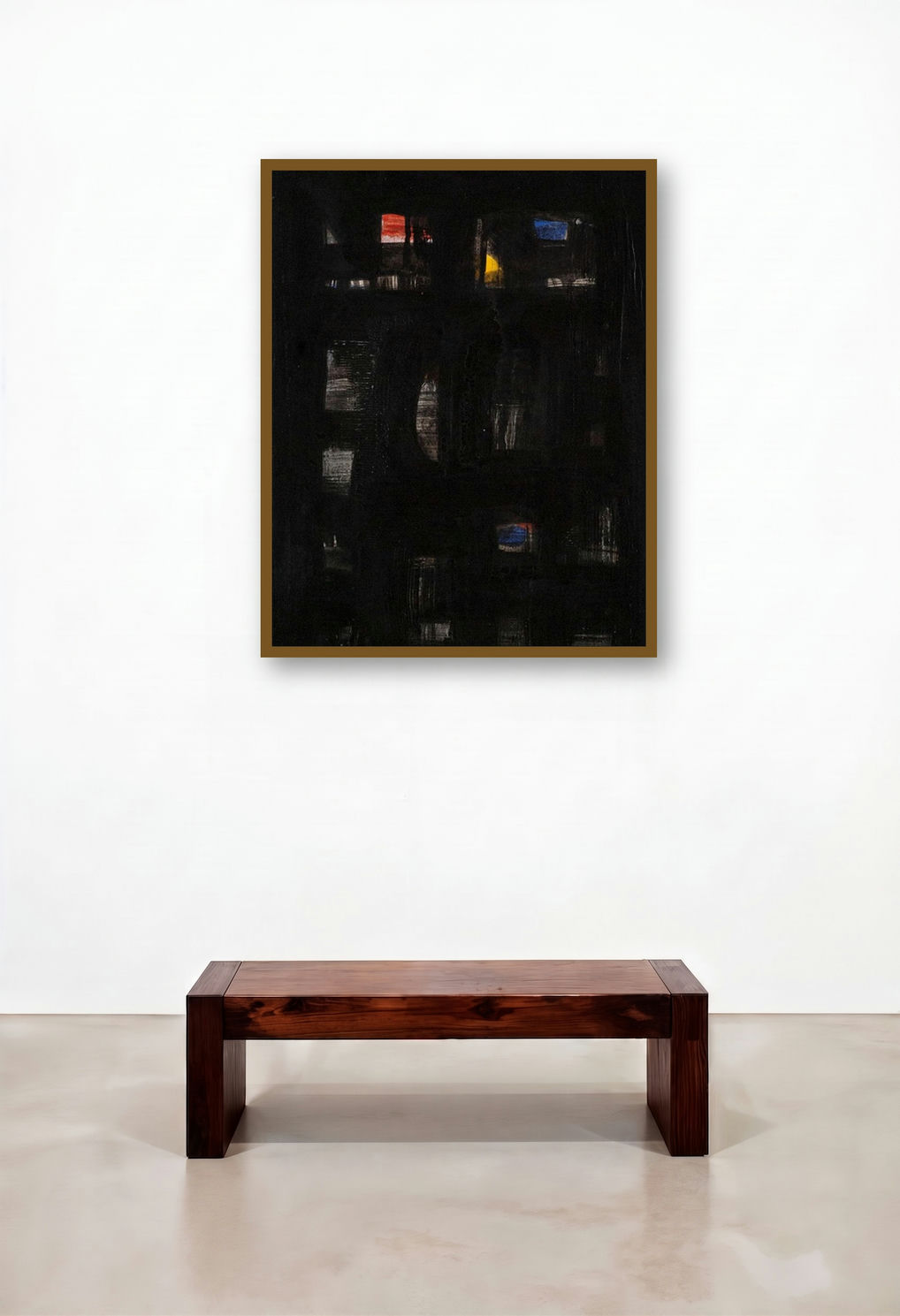 Untitled 13 (Night Lights) by artist Arvind Hate displayed in a Industrial Foyer