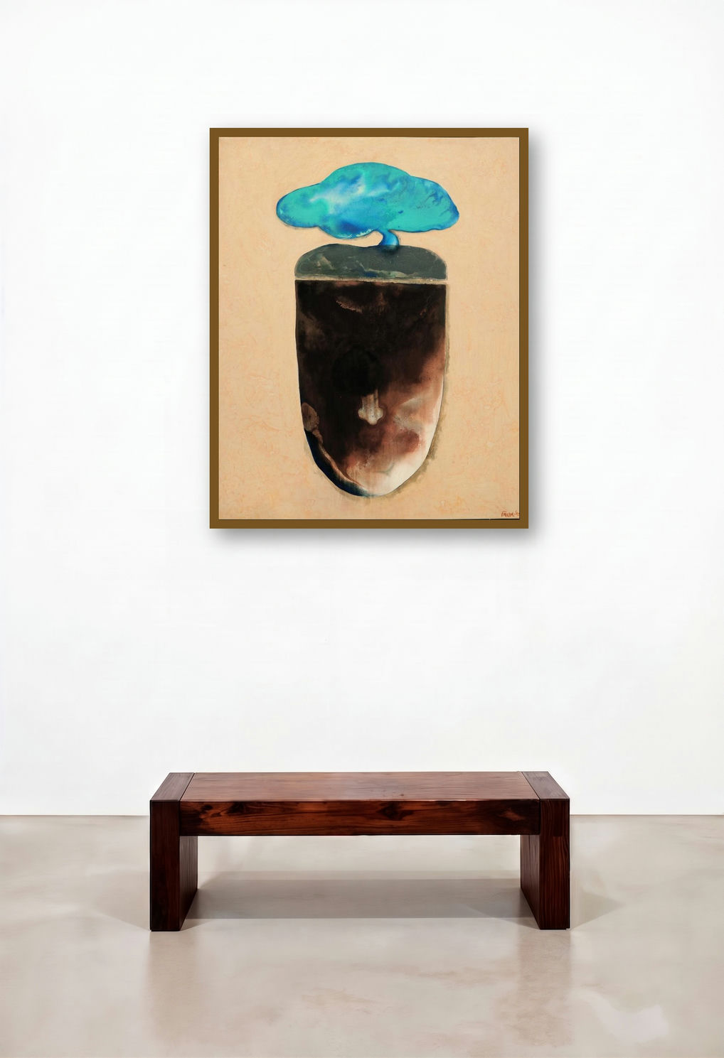 Untitled 13 (Thoughtscape) by artist Milan Desai displayed in a Scandinavian Bedroom