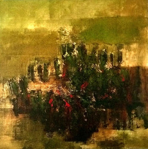 Abstract acrylic oil painting titled 'Untitled 13', 32x32 inches, by artist Vipta Kapadia on Canvas
