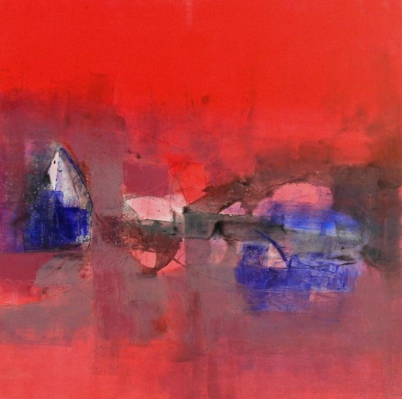 Abstract acrylic painting titled 'Untitled 13', 60x60 inches, by artist Umesh Patil on Canvas