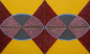 Abstract acrylic painting titled 'Untitled 133', 36x60 inches, by artist Sandesh Khule on Canvas