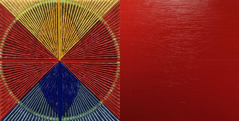 Abstract acrylic painting titled 'Untitled 134', 24x48 inches, by artist Sandesh Khule on Canvas