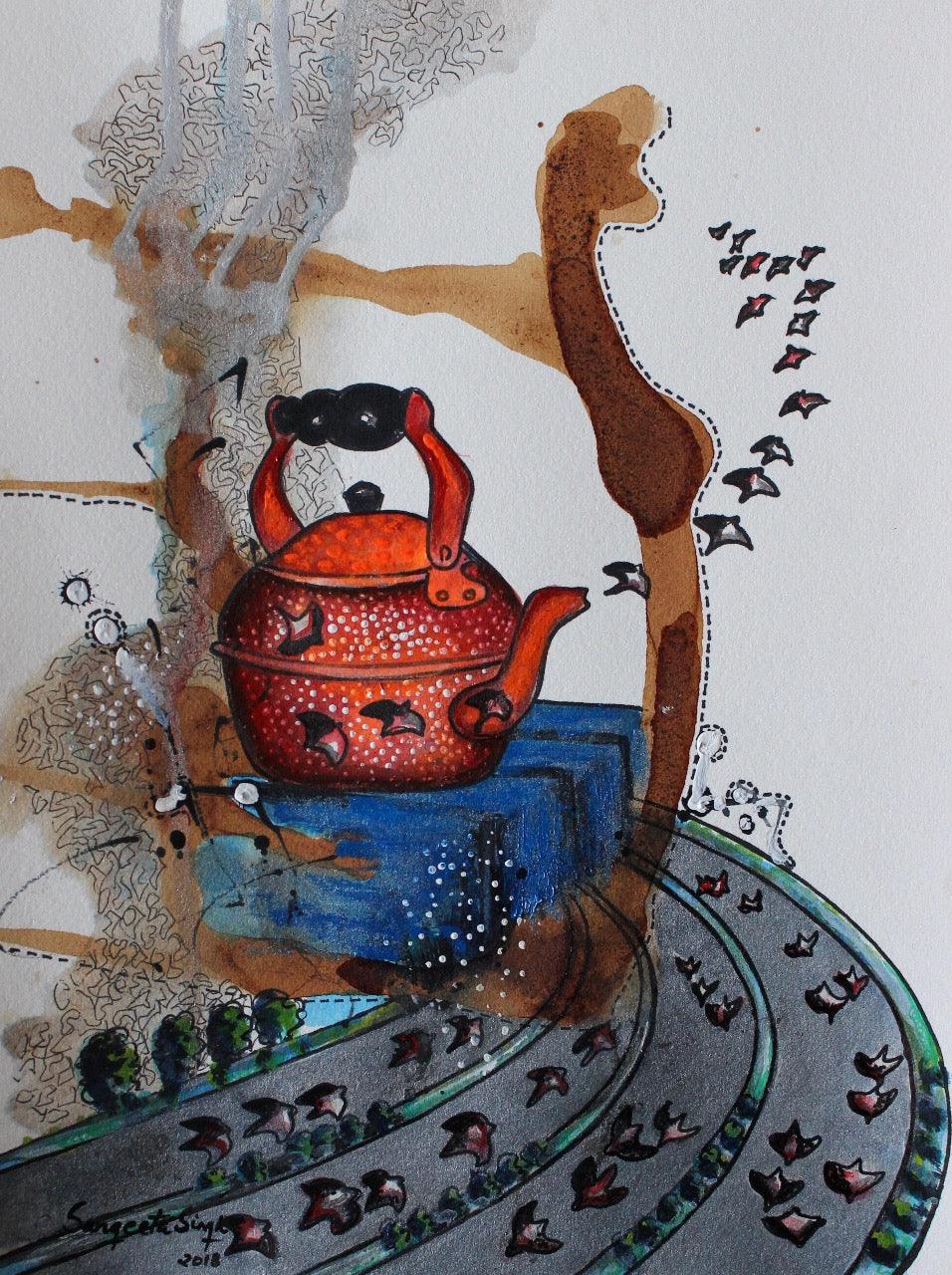 Still-life acrylic painting titled 'Untitled 135', 11x10 inches, by artist Sangeeta Singh on Paper