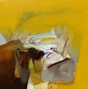 Abstract acrylic painting titled 'Untitled 135', 18x18 inches, by artist Shrikant Kadam on Canvas