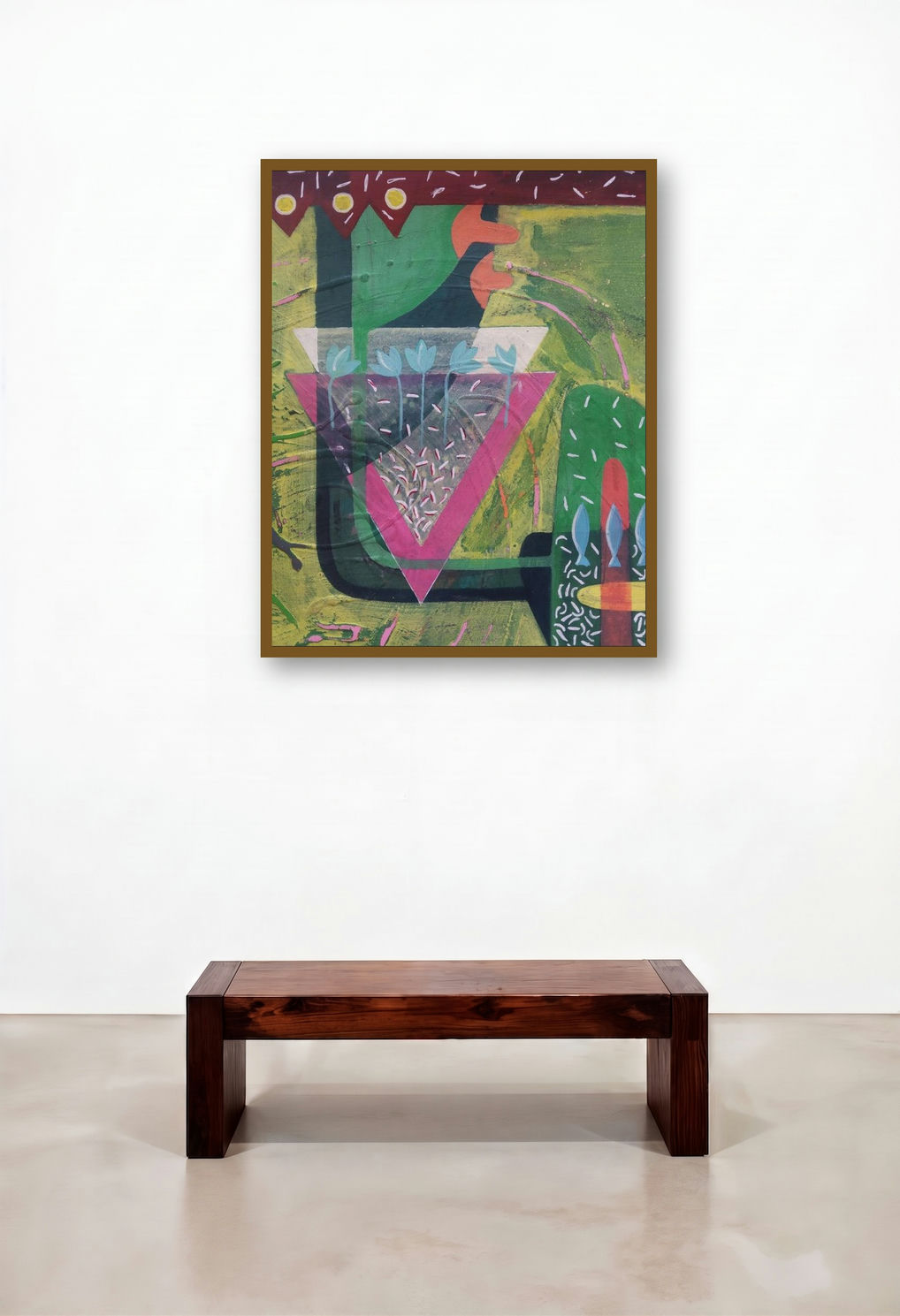 Untitled 136 (Nature's Tapestry) by artist Narendra Jatav displayed in a Contemporary Home Office