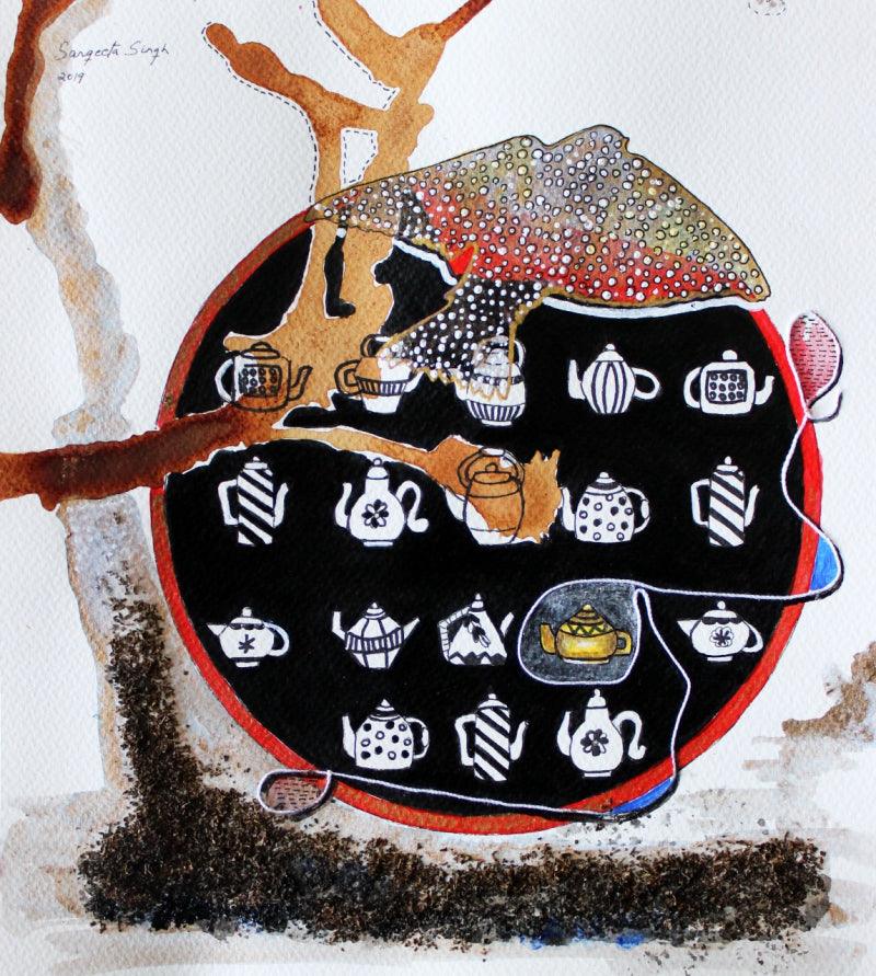 Still-life acrylic painting titled 'Untitled 139', 11x10 inches, by artist Sangeeta Singh on Paper