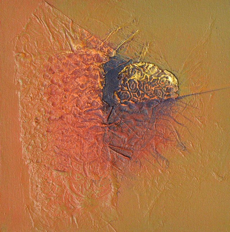 Abstract mixed media painting titled 'Untitled 14', 24x24 inches, by artist Sanju Jain on Canvas