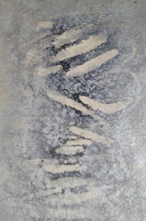 Untitled 14 (Ghost Traces) by Rupesh Pawar, Original Mixed Media Abstract Painting on Paper, X-Small Vertical Wall Art
