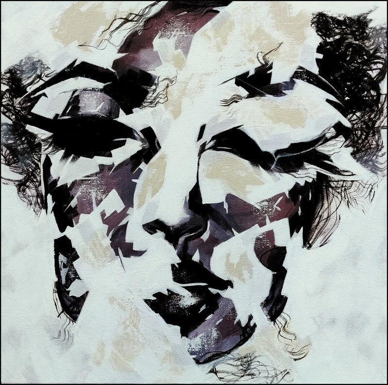 Portrait acrylic painting titled 'Untitled 14', 16x16 inches, by artist Vijay Shelar on Canvas