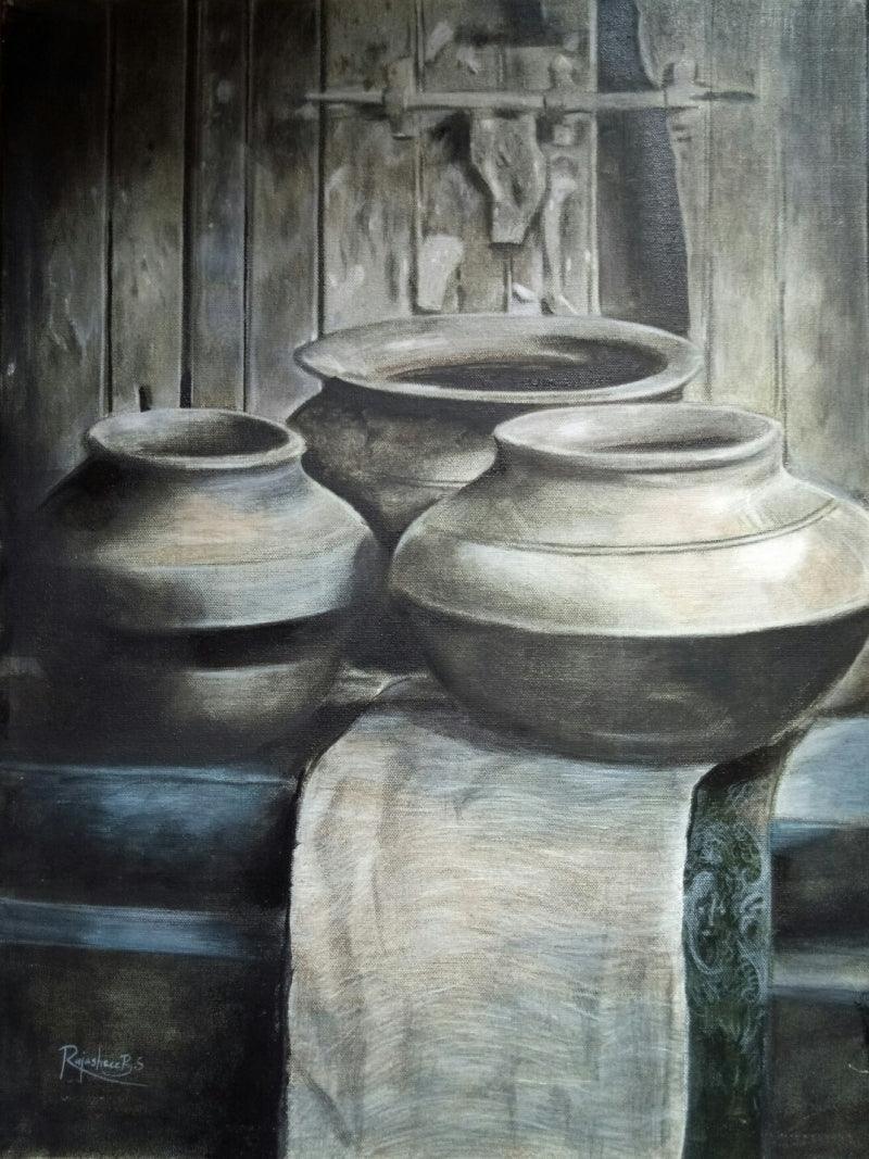 Still-life acrylic painting titled 'Untitled 14', 24x18 inches, by artist Rajashree Sutar on Canvas