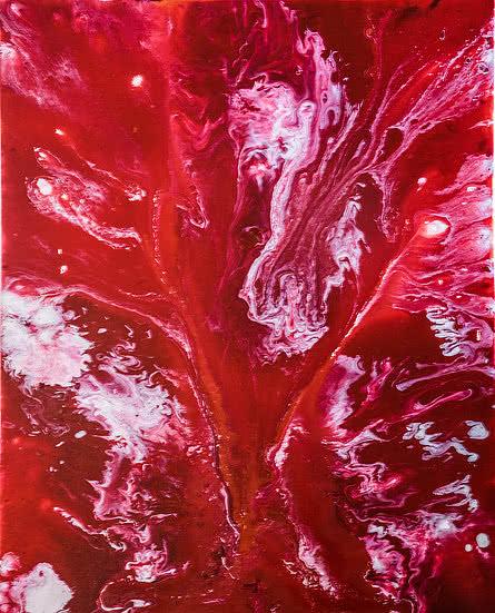 Abstract acrylic painting titled 'Untitled 14', 30x24 inches, by artist Kartikey Sharma on Canvas