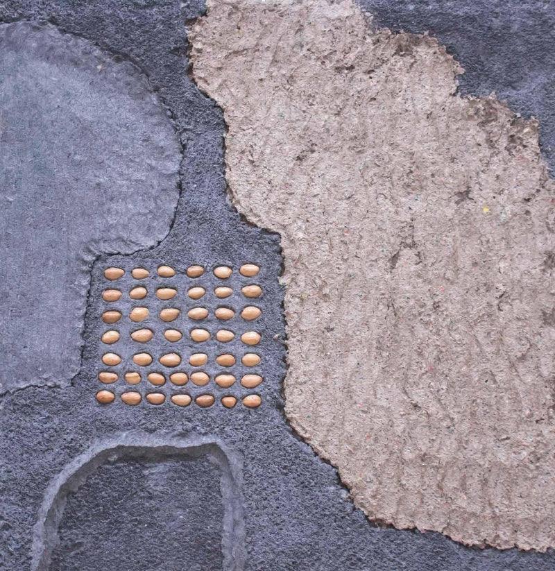 Abstract mixed media painting titled 'Untitled 14', 24x24 inches, by artist Hansodnya Thambe on Marine Plywood