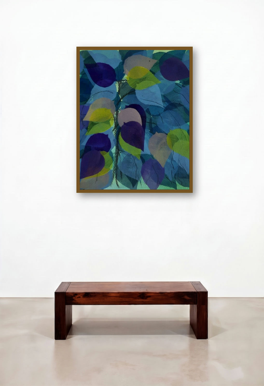 Untitled 14 (Abstract Nature 22) by artist Rahim Mirza displayed in a Urban Loft Hallway