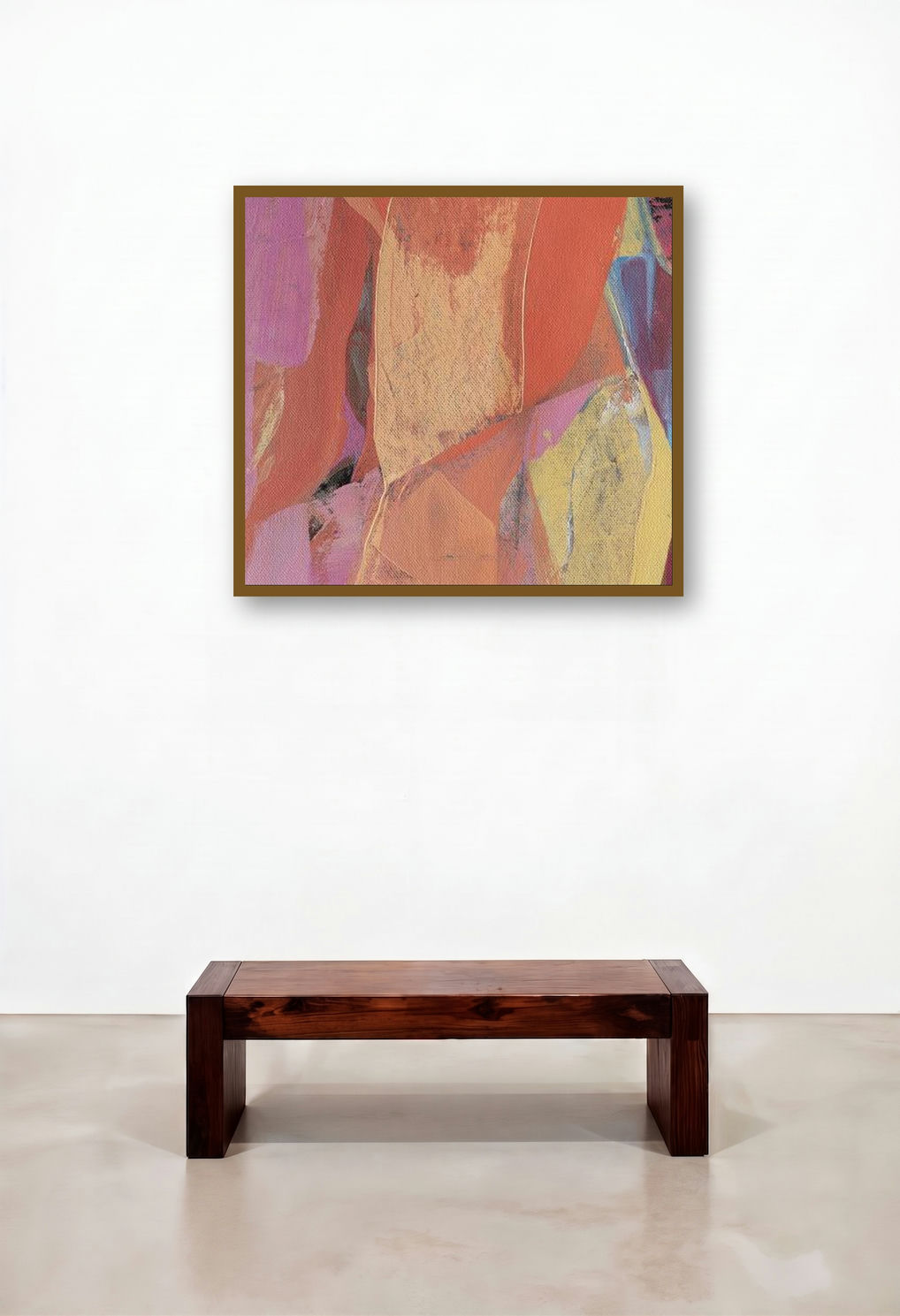Untitled 140 (Red Violet) by artist Siddhesh Rane displayed in a Industrial Hotel Suite