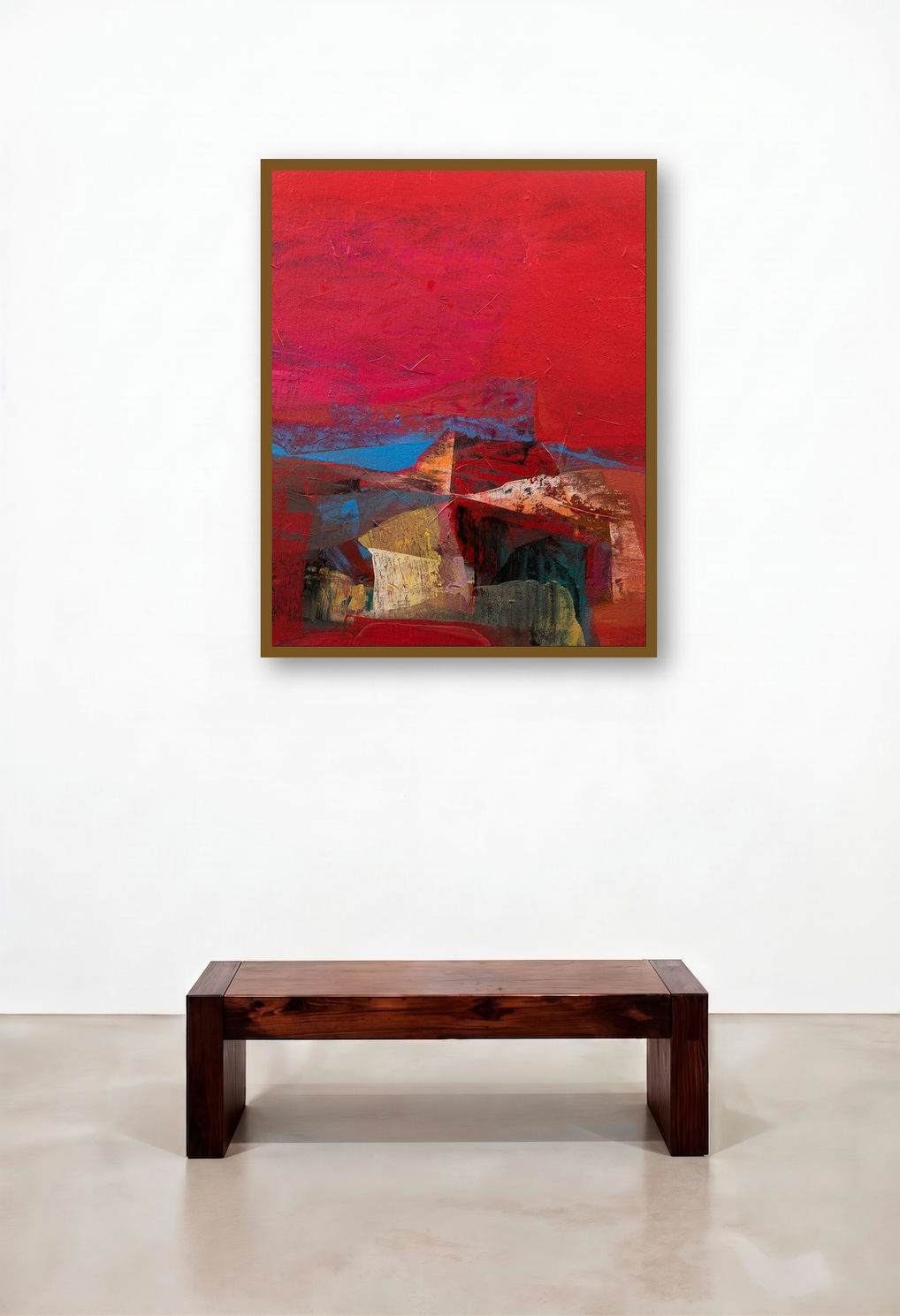 Untitled 147 (Fiery Dreamscape**) by artist Siddhesh Rane displayed in a Luxury Penthouse