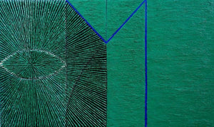 Abstract oil painting titled 'Untitled 148', 36x60 inches, by artist Sandesh Khule on Canvas