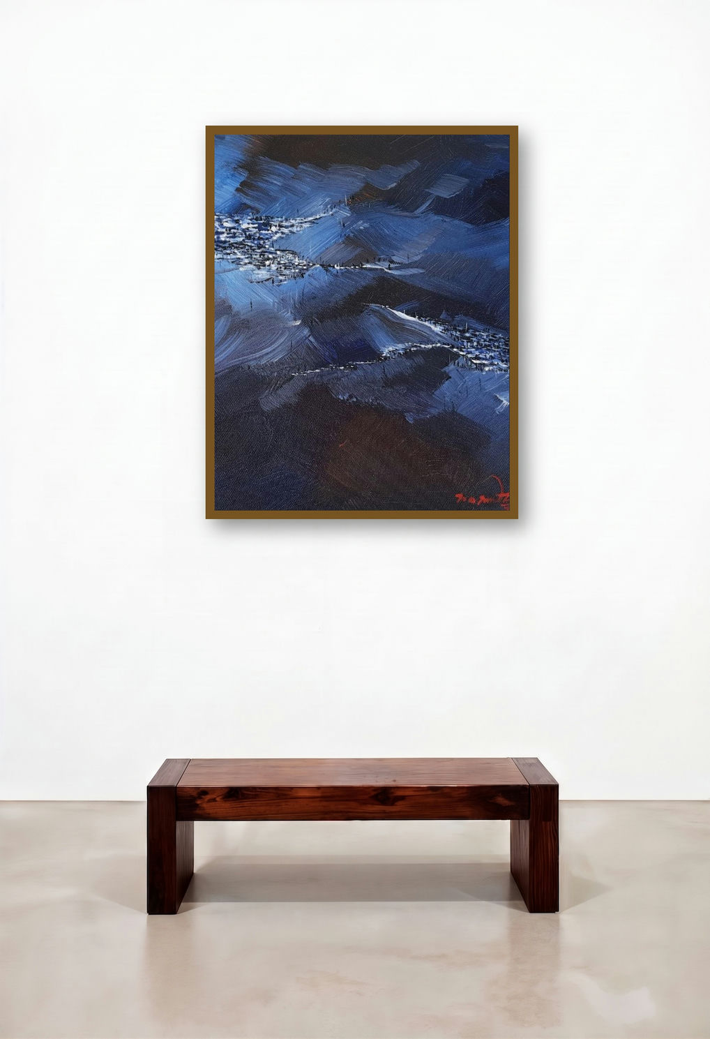 Untitled 15 (Night Journey) by artist Solomon Rajendiran displayed in a Coastal Hallway