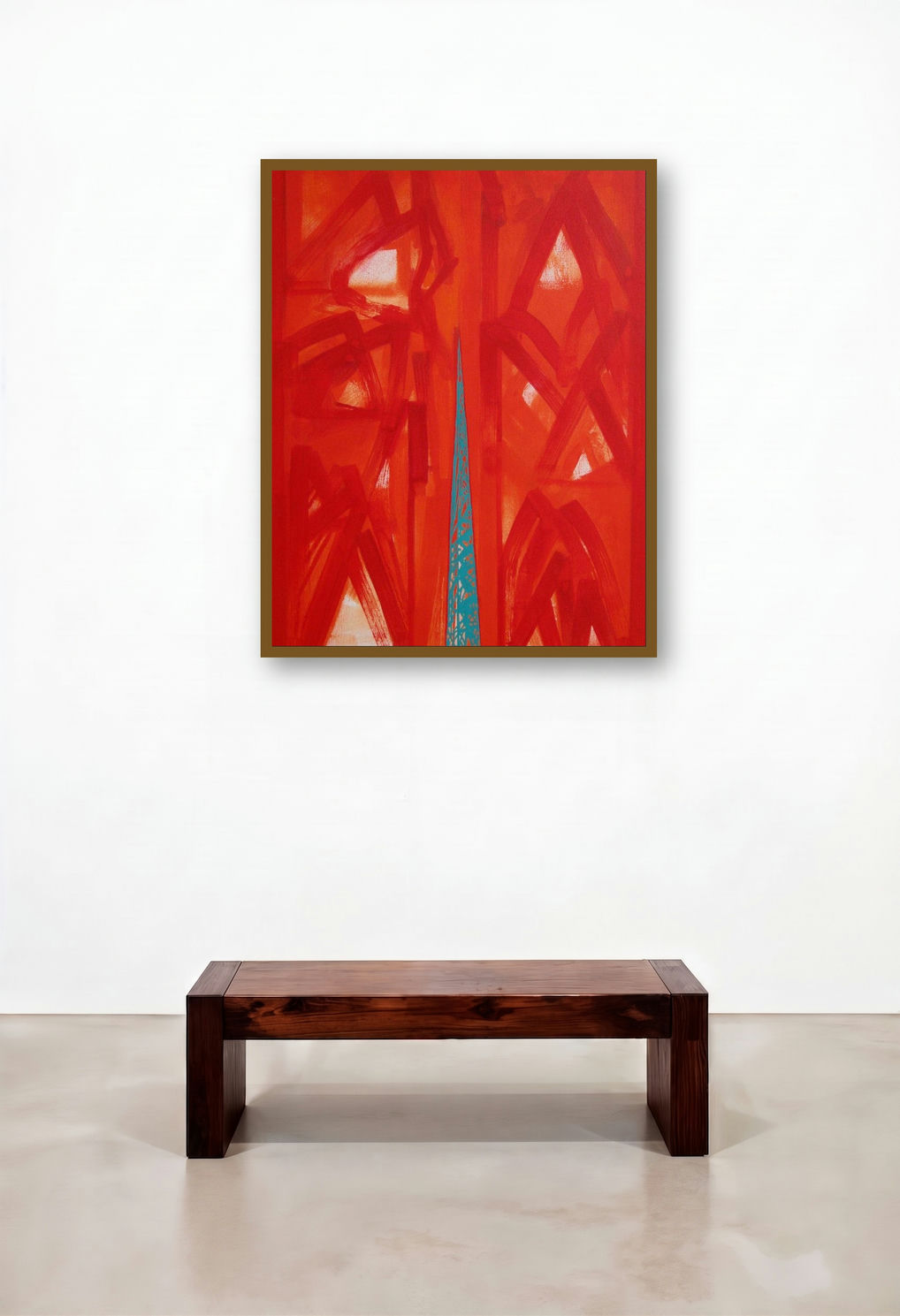 Untitled 15 (Emergence) by artist Ramesh Anand displayed in a Art Deco Reception Area